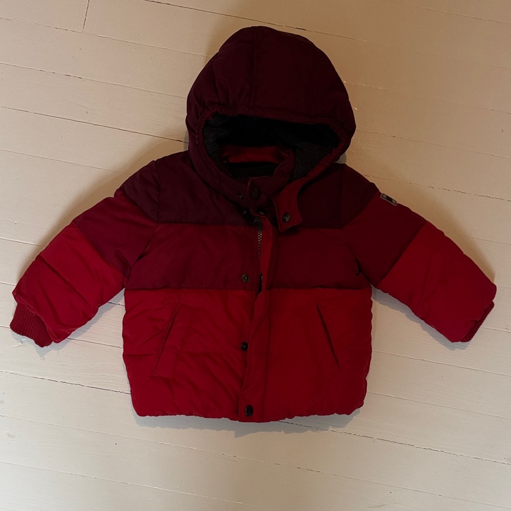 GAP Kids three-Tone Red Puffer Jacket